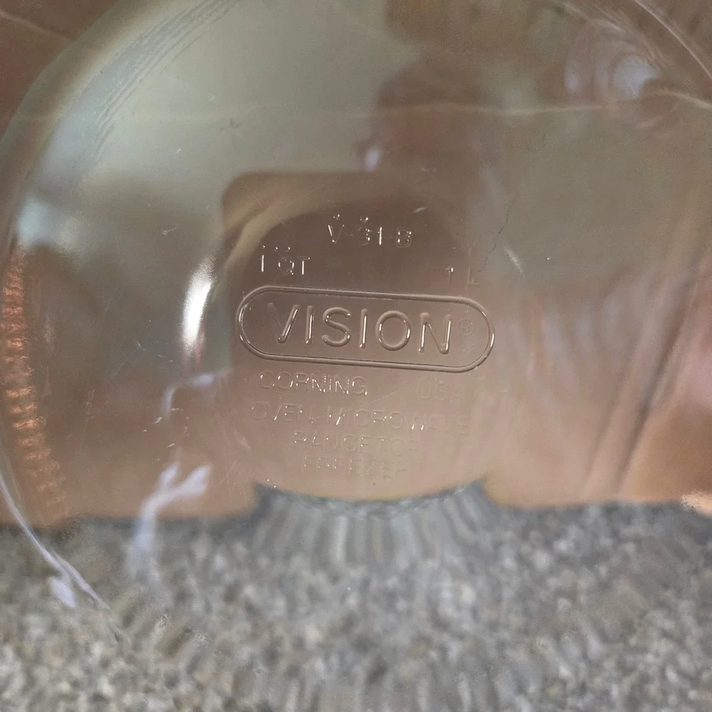 Vision Corning Amber Glass 1 Quart Round Casserole Dish with Lid V-31-B USA‎